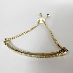 Kendra Scott Ott Gold Adjustable Slider Bracelet Crystal Bar Delicatr Minimalist